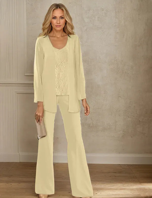 Chiffon Mother of the Bride Pantsuits with Jacket