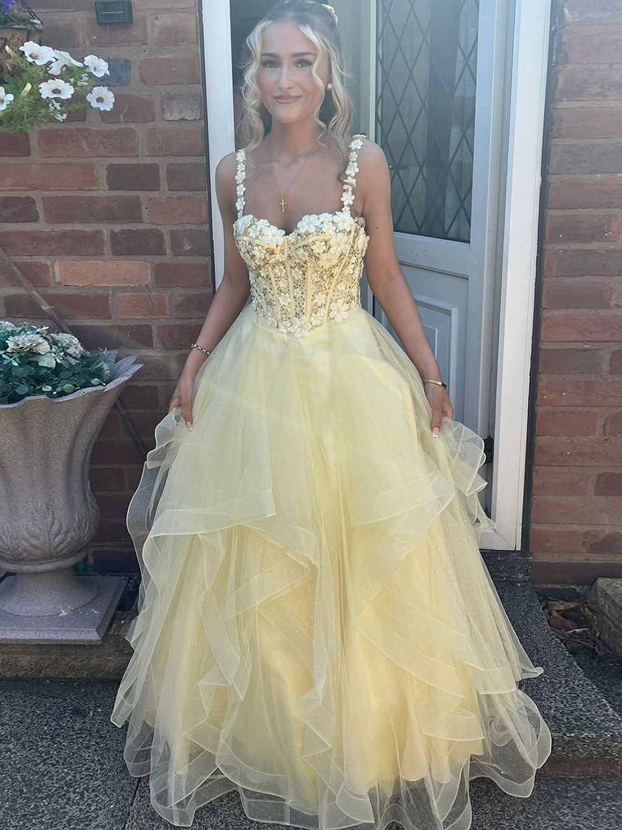 YellowA-LineStrapsEmpire-WaistSweetheartRufflesLongPromDress.jpg
