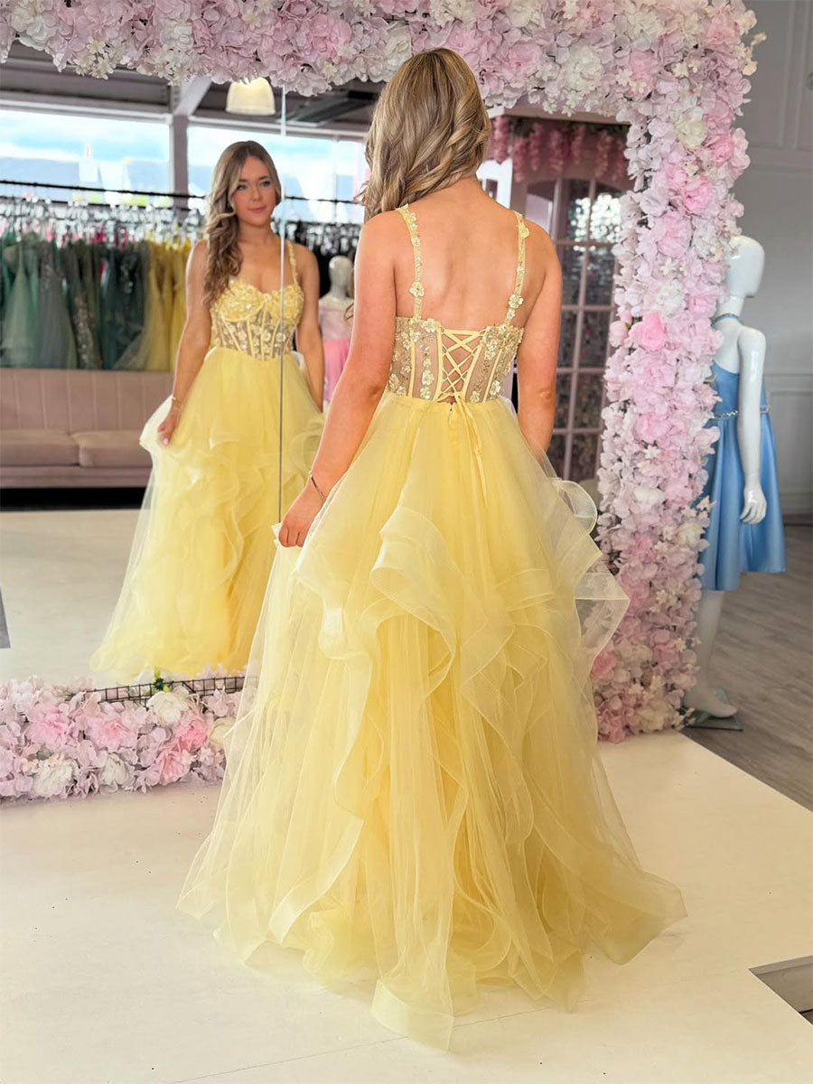 YellowA-LineStrapsEmpire-WaistSweetheartRufflesLongPromDress_1.jpg