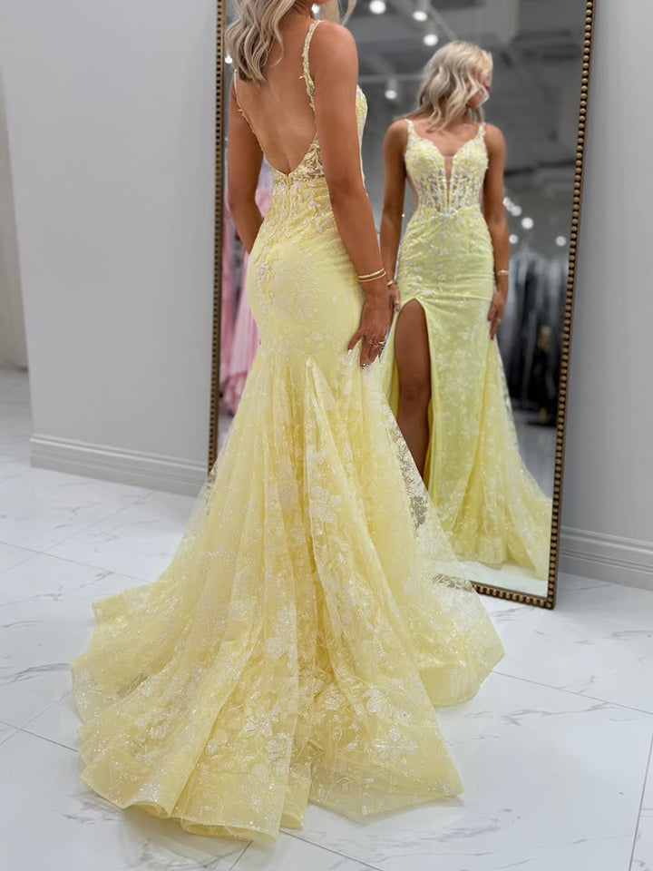 YellowFloralBeadedPlungingSweetheartCorsetPromDresswithSlit_1.jpg
