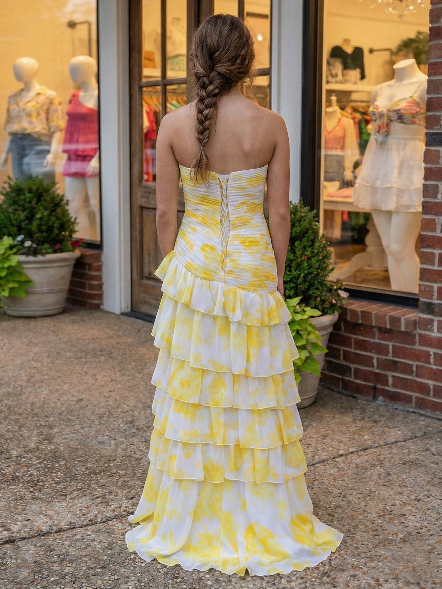 YellowPrintStraplessTieredRuffleLongPromDresswithSlit_1.jpg