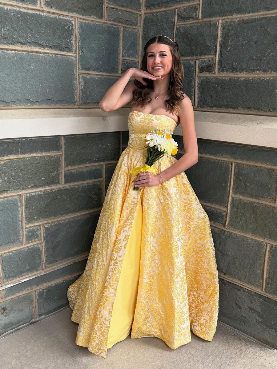 YellowStraplessEmbroideryPrintA-LineLongPromDress_2.jpg