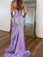 Yellow Strapless Floral Rhinestone Prom Dress with Corset Back