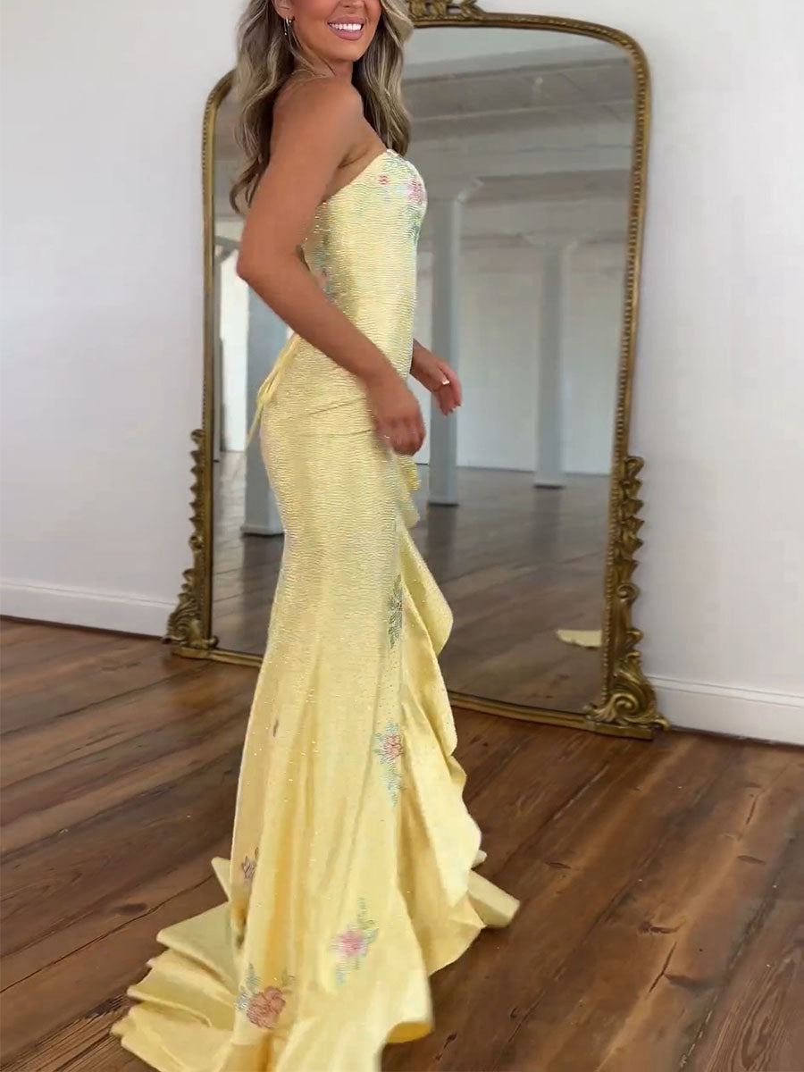 YellowStraplessFloralRhinestonePromDresswithCorsetBack_4.jpg