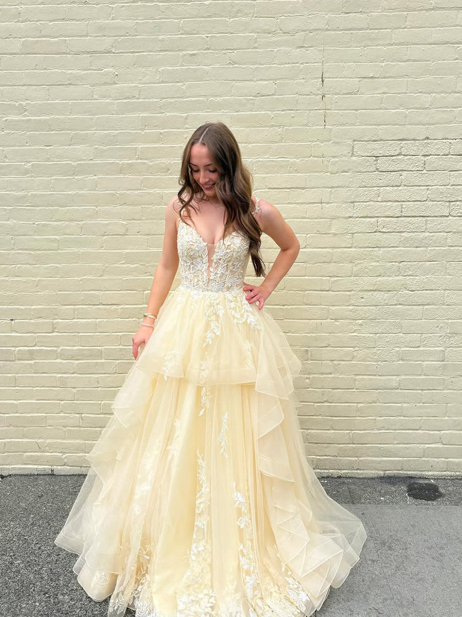 YellowTieredTulleA-LineLongPromDresswithFloralLace_2.jpg