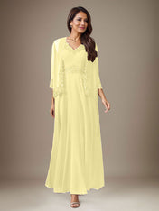 Plum A-Line Sequins Chiffon Dress