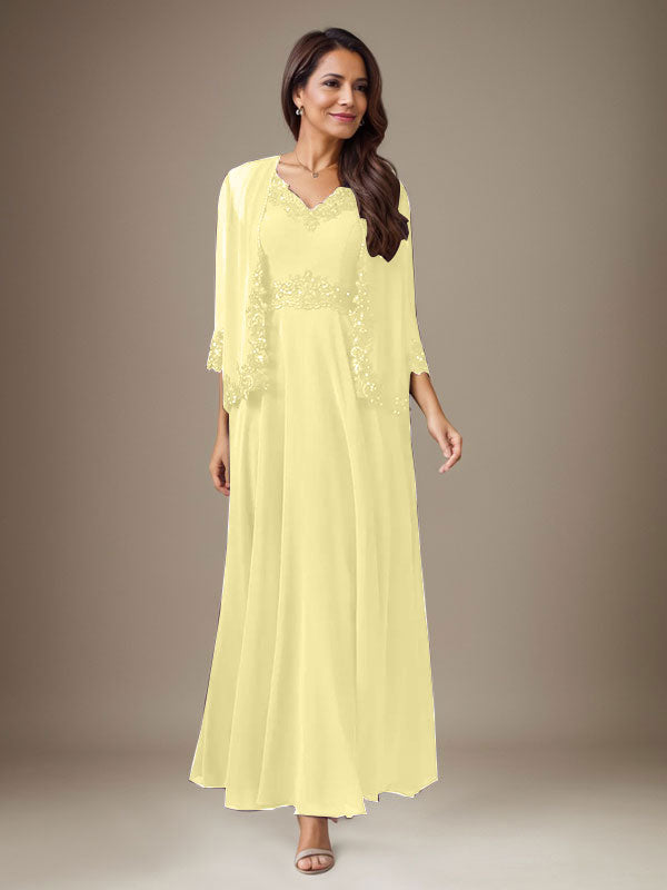 Plum A-Line Sequins Chiffon Dress