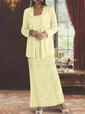 Chiffon Mother of the Bride Dresses with Sequins & Jacket
