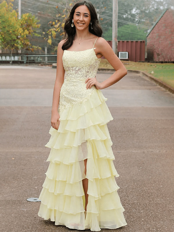 Yellow_A-Line_Spaghetti_Straps_Appliques_Tiered_Chiffon_Prom_Dress_with_Slit.jpg