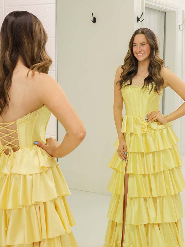 Yellow_A_Line_Strapless_Tiered_Ruffle_Long_Prom_Gown_Dress_with_Slit-1.jpg