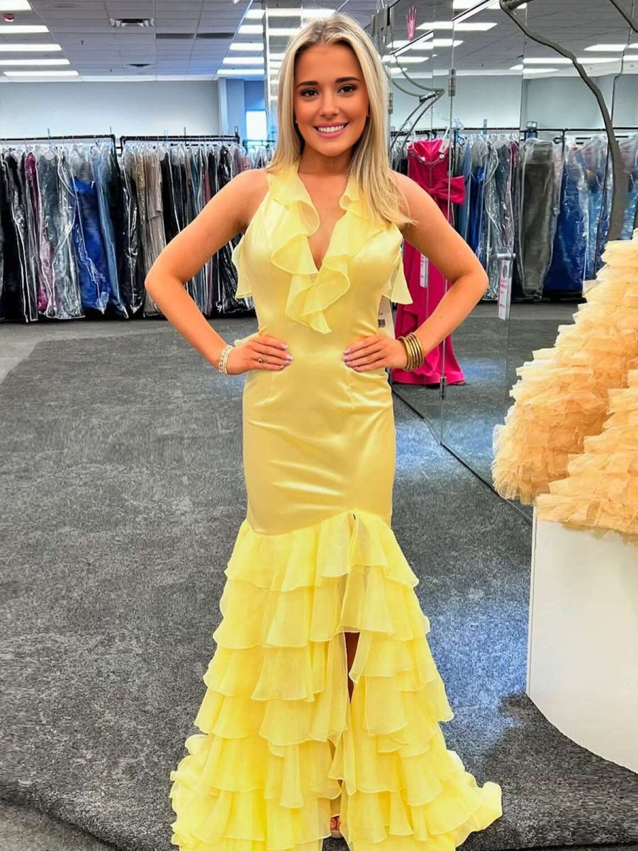 Yellow_Mermaid_Halter_V_Neck_Satin_Ruffles_Long_Prom_Dress.jpg