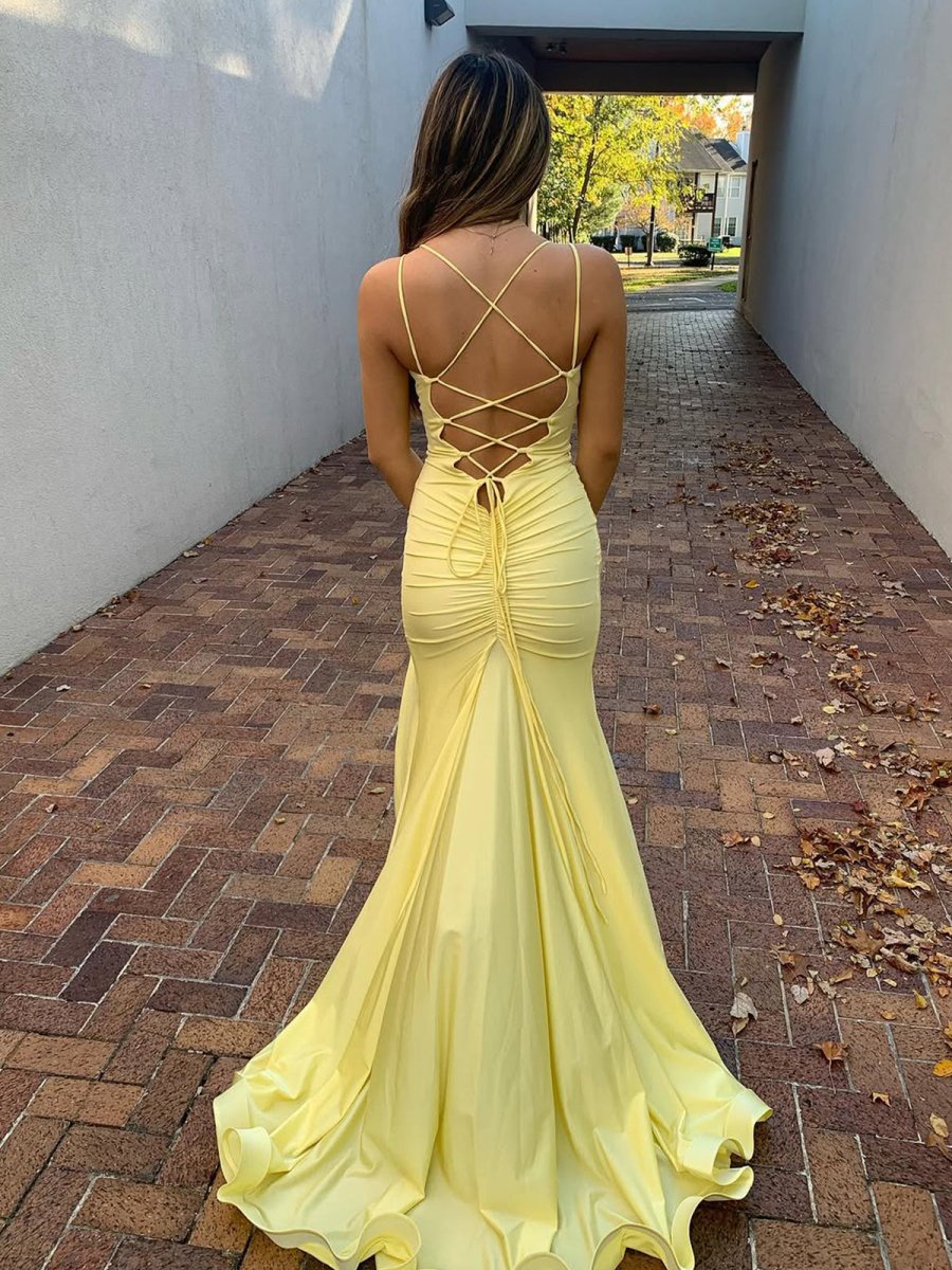 Yellow_Mermaid_Spaghetti_Straps_V_Neck_Satin_Long_Prom_Dress_with_Slit-1.jpg