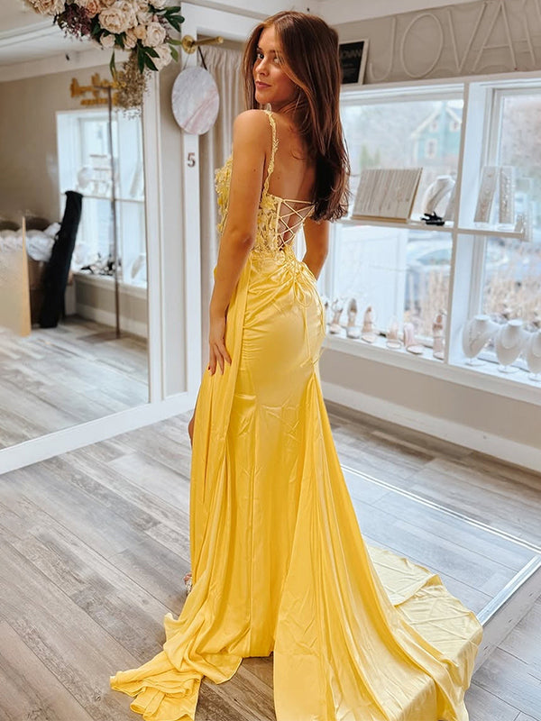 Yellow_Sheath_Mermaid_Sweetheart_Satin_Appliqued_Long_Prom_Dress_with_Slit-1.jpg