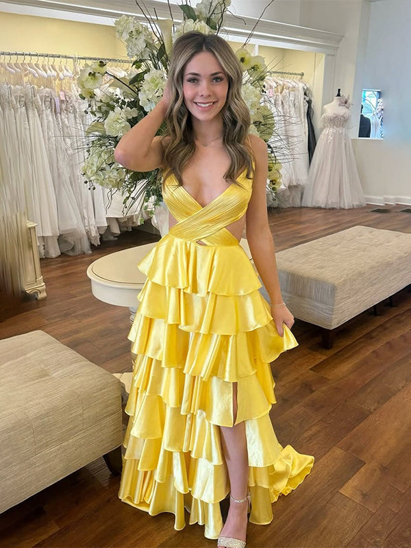 Yellow_Spaghetti_Straps_V-Neck_Layered_Satin_Prom_Dress_with_Slit.jpg