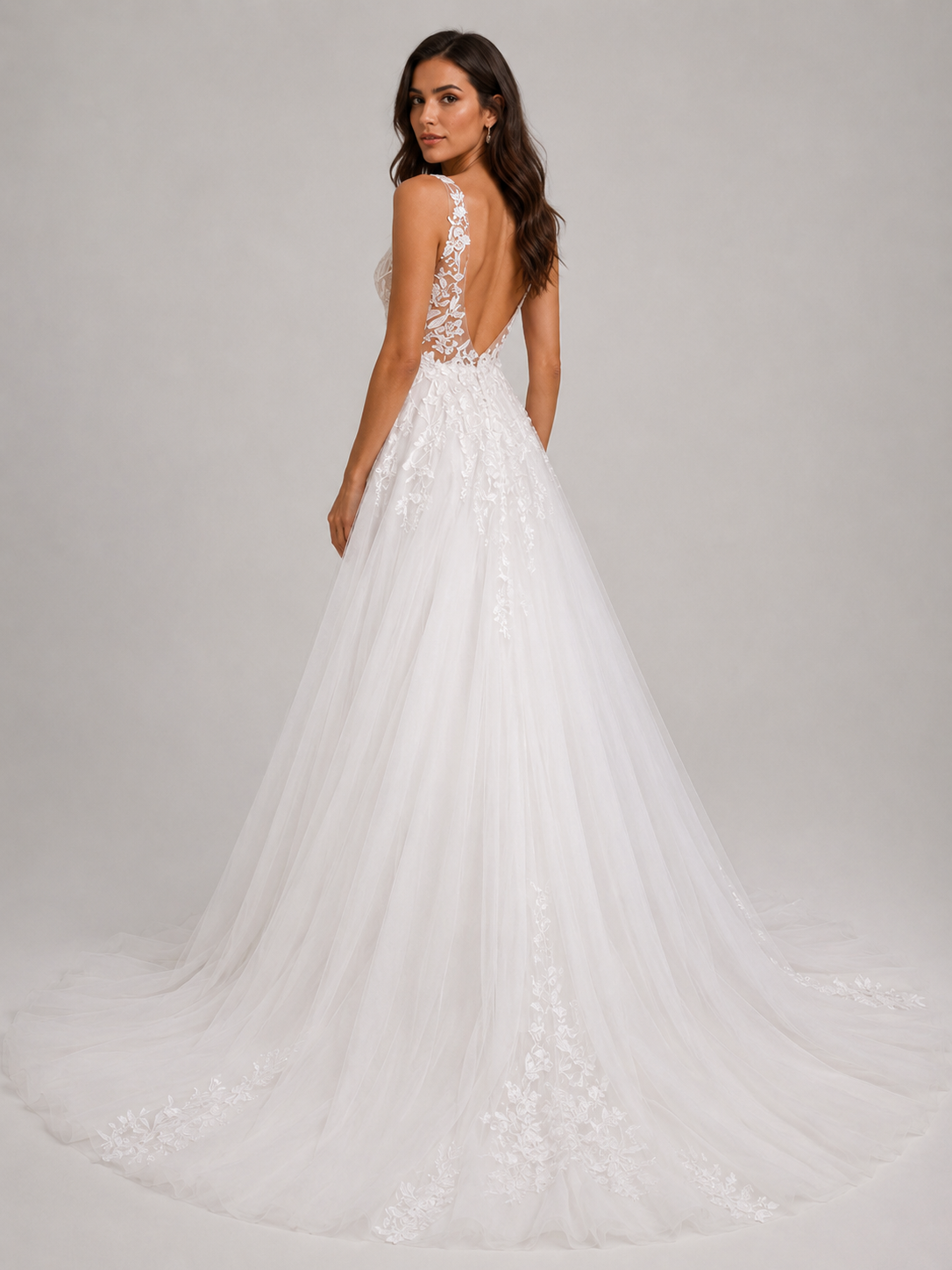 Elegant Pleated Satin A-Line Wedding Dress with High Slit and Sweep Train