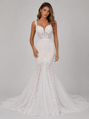 Elegant Sweetheart Floral Lace Mermaid Wedding Dress with Chapel Train