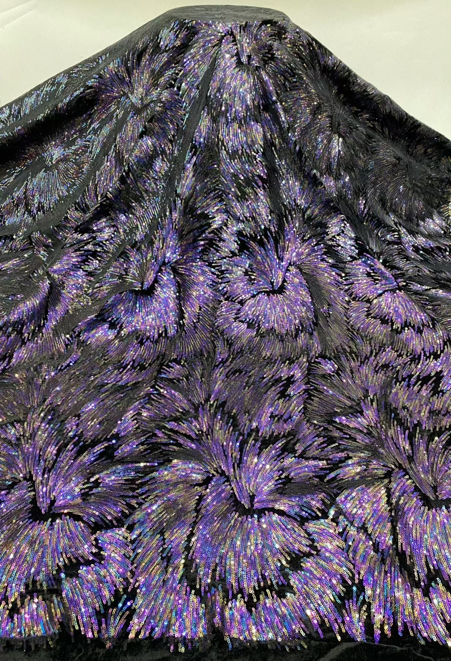 Purple Sequin Satin One-Shoulder Mermaid Floor-length Gown Dress