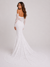 Elegant Off-the-Shoulder Corset Lace Mermaid Wedding Dress with Chapel Train