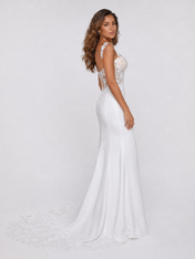Elegant Sweetheart Satin Mermaid Wedding Dress with Sheer Lace Bodice and Chapel Train