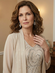 Sheath/Column V-Neck Ankle-Length Mother of the Bride Dresses with Jacket & Sequins