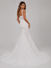 Elegant Sweetheart Floral Lace Mermaid Wedding Dress with Chapel Train