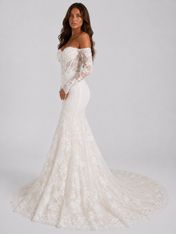 Elegant Off-the-Shoulder Sweetheart Lace Appliqué Mermaid Wedding Dress with Chapel Train