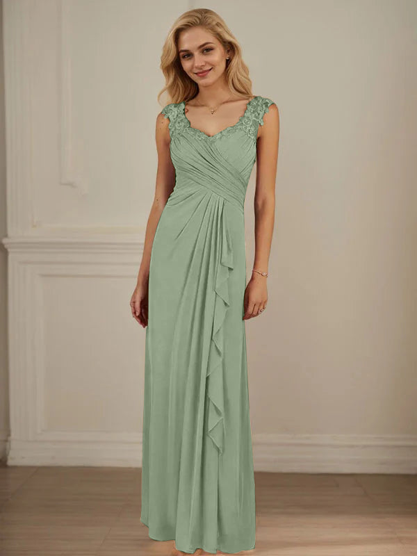Champagne A-Line Sweetheart Neckline Pleated Mesh Dress