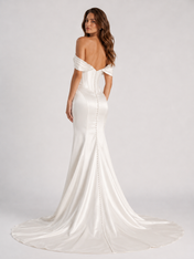 Sleek Satin Sheath Wedding Dress with Sweep Train