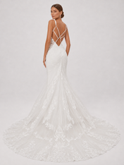 Elegant High-Neck Lace Applique Mermaid Wedding Dress with Illusion Keyhole and Chapel Train