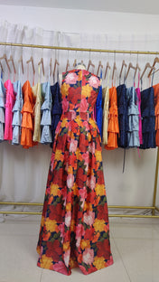 A-line V-Neck Floral Mother of the Bride Dress