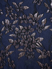 A-Line V-Neck Tea-Length Jacquard Floral Mother of the Bride Dress