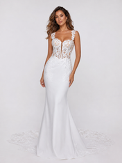 Elegant Sweetheart Satin Mermaid Wedding Dress with Sheer Lace Bodice and Chapel Train