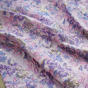 One-Shoulder Floral Brocade Cascading Ruffle Evening Dress