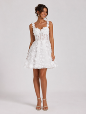 Enchanting Sweetheart Floral Applique A-Line Short Cocktail Dress