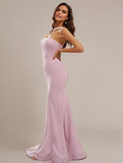 Sheath/Column Stretch Crepe Ruffles One-Shoulder Sleeveless Floor-Length Bridesmaid Dresses