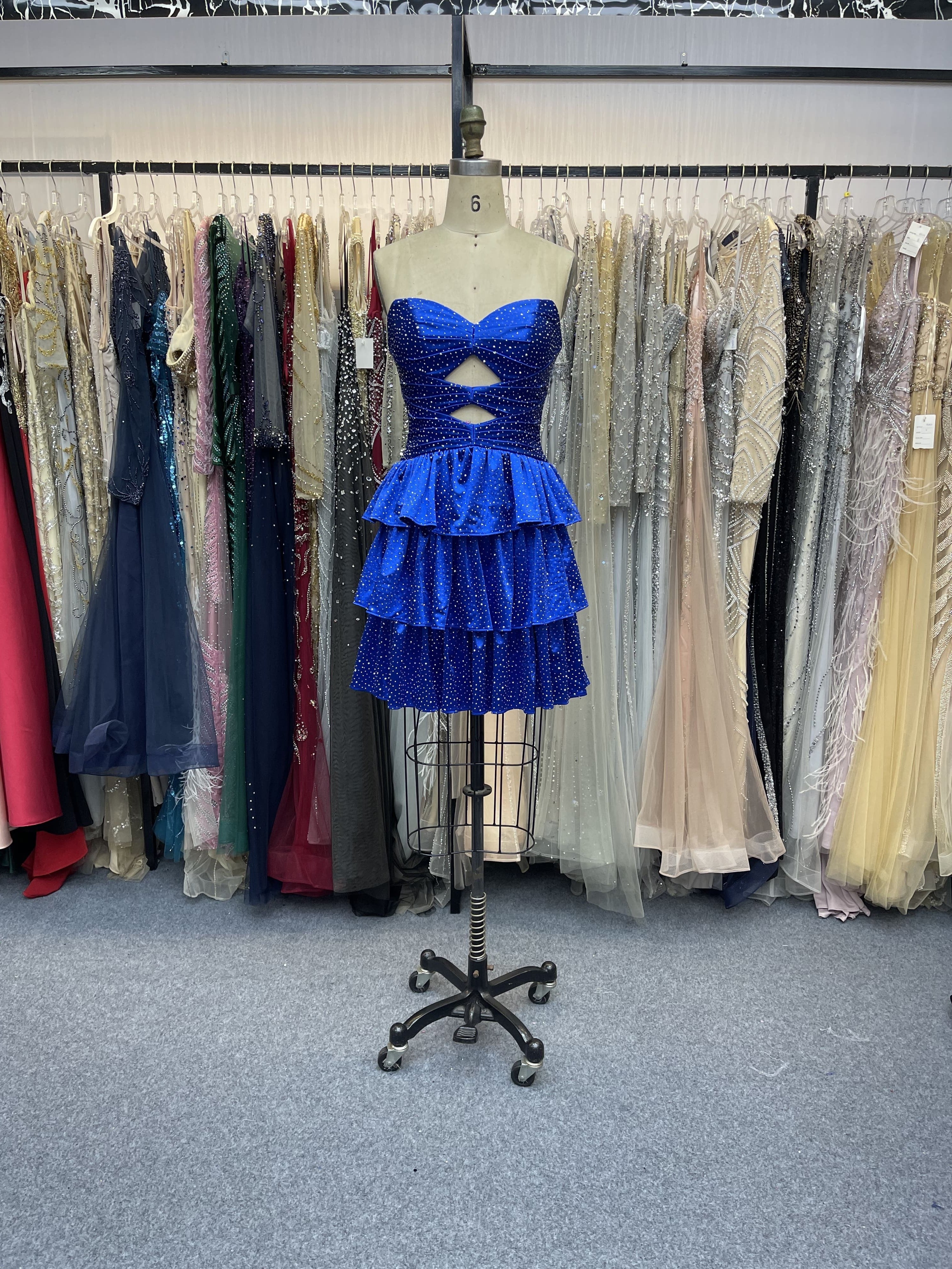 A Line Strapless Sweetheart Satin Homecoming Dress with Keyhole