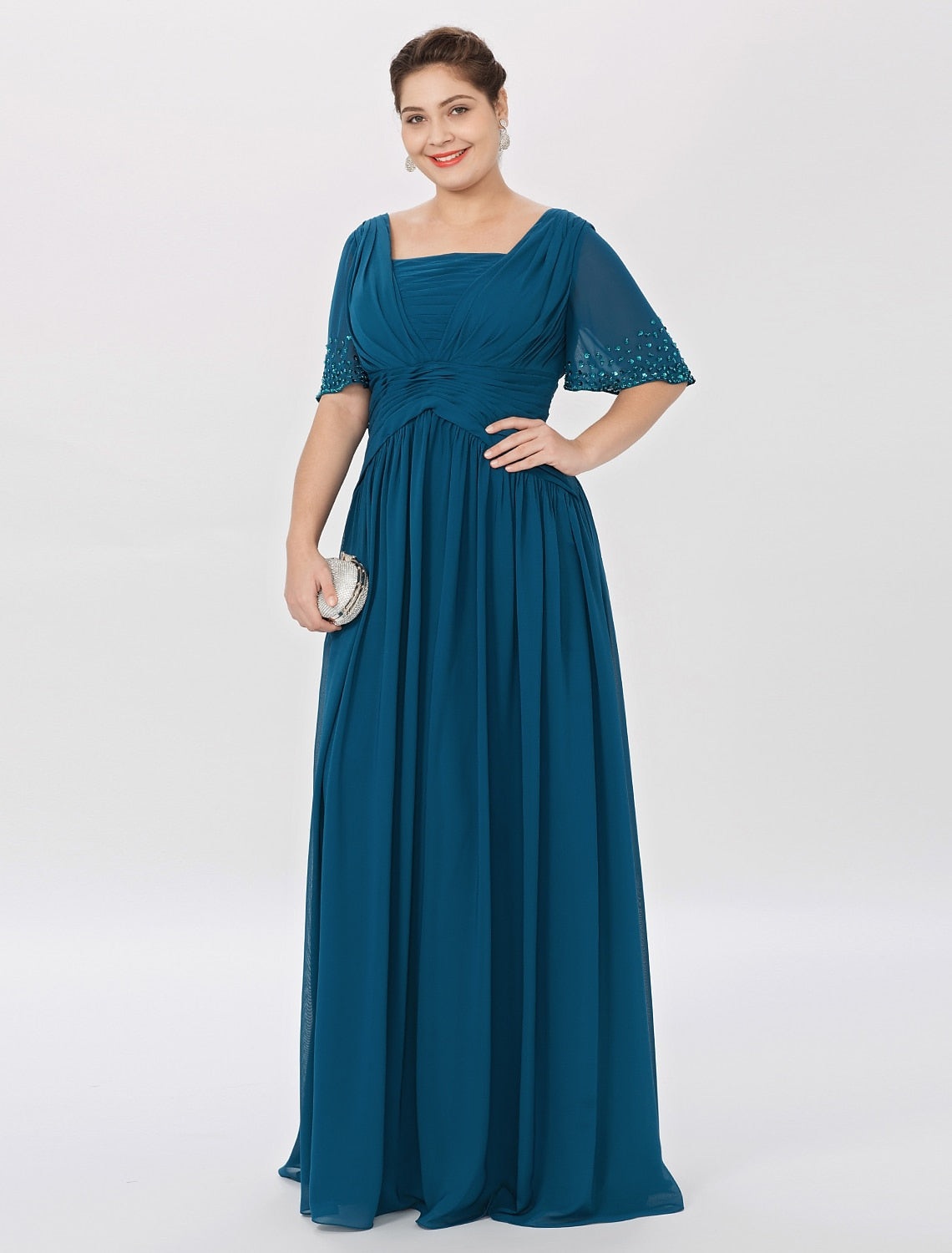 Princess Square Neck Floor-Length Mother of the Bride Dresses