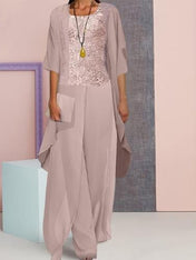 Chiffon Mother of the Bride Pantsuits with Jacket