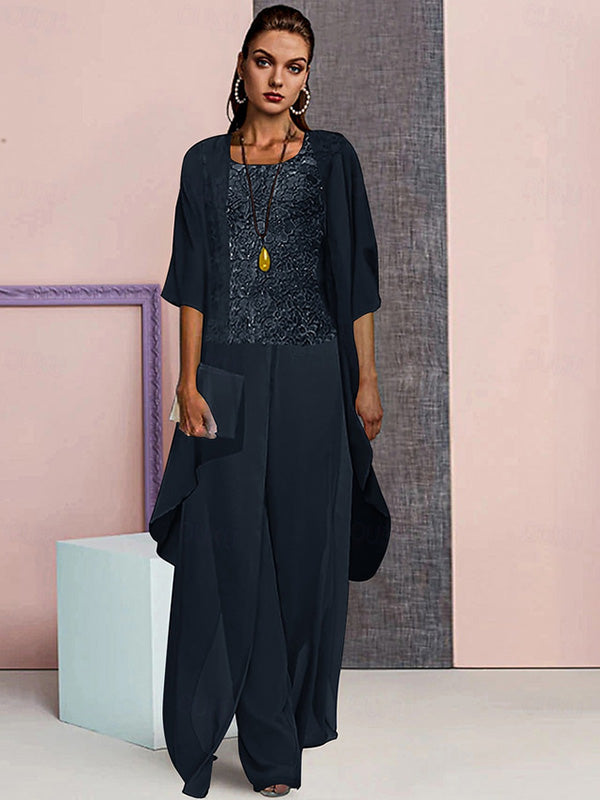 Chiffon Mother of the Bride Pantsuits with Jacket