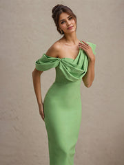 Formal Party One Shoulder Ankle Length Asymmetric neckline Sleeveless Dress