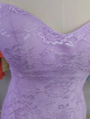 Lace Bodycon Homecoming Dress with Side Slit