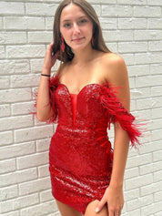 Sexy Red Mermaid Slit Homecoming Dresses To Impress
