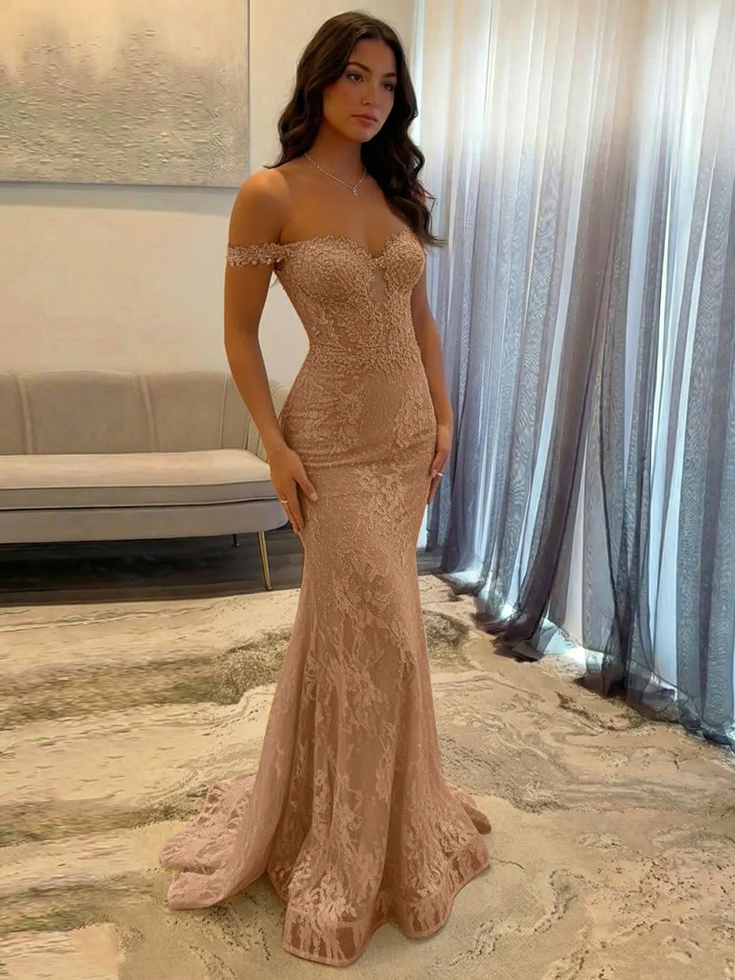 Sparkly Off the Shoulder Mermaid Corset Long Prom Dress