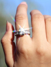 Stunning Zircon Elegant Ring Silver Chrome Wedding Jewelry